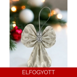 Fehér ezüst mintás papírangyalka PANEZ0040