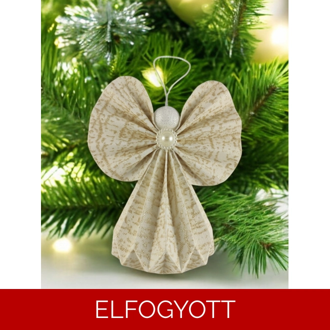 product Image for Fehér, arany papírangyalka PANFH007