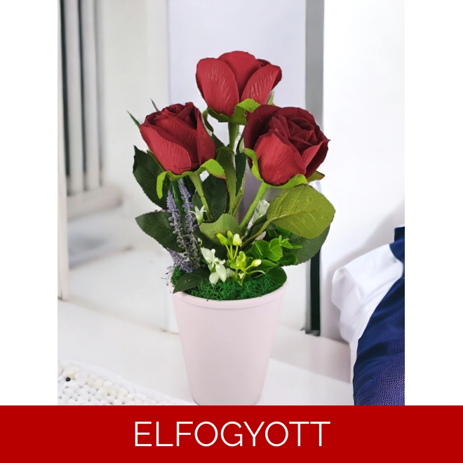 product Image for Bársony vörösrózsák pasztellszínű kaspóban ROSK311PS