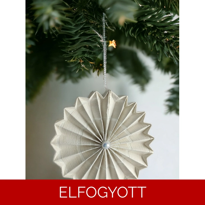 product Image for Fehér rozetta formájú 2 darabos karácsonyfadísz szett ROZ2003