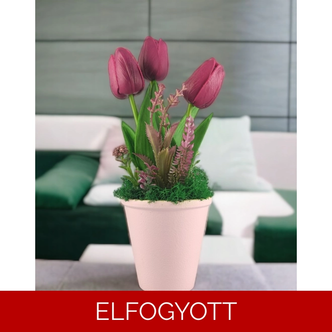 product Image for Bordó tulipánok tavaszi kis virágokkal TUG308BO