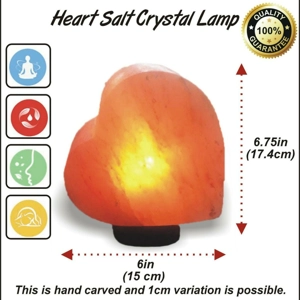 Love HEART Natural Himalayan Salt Crystal Lamp Orange Therapeutic Rock Gift