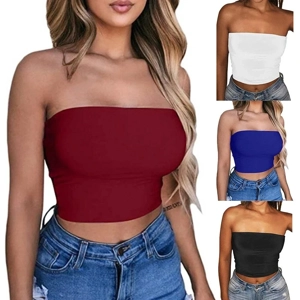 Sexy Women Strapless Bandeau Tube Top Stretch Crop Vest Casual Summer Bra