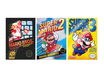 Official Super Mario Bros. A4 Embossed Wall Art Set