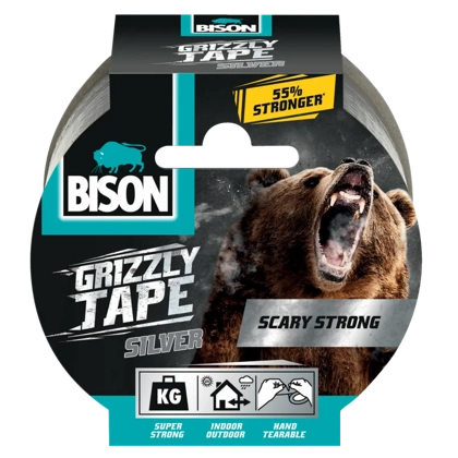 BISON GRIZZLY TAPE SILVER ROL 10M*6 L114