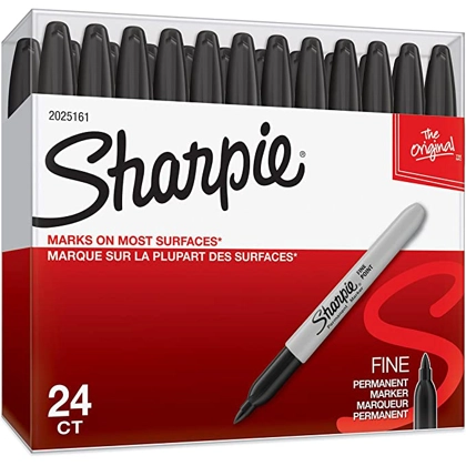 Sharpie Permanent Markers | Fine Point | Black | 24 Count