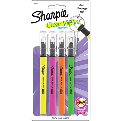 Sharpie Clear View Highlighter Stick 4 Color
