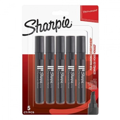 Sharpie Chisel Tip Permanent Marker Black 5 Pieces
