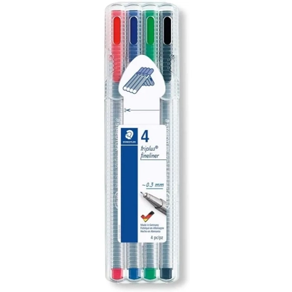 Staedtler Triplus Fineliner Pen ST-334-SB04 4-Piece