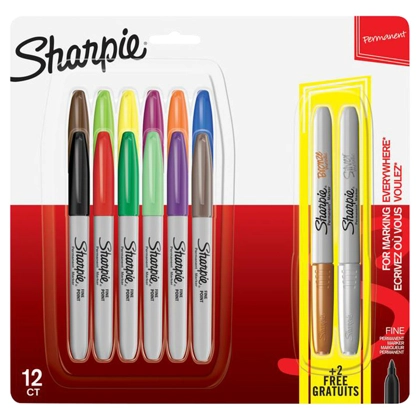 Sharpie - P.Marker Fine 12Col+Metalic 2Col