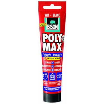 BISON POLY MAX HIGH TACK EXPRESS WHITE TUB 165G*