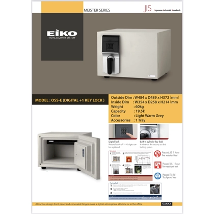 Safe locker eiko Model oss-e digital+ 1 key lock