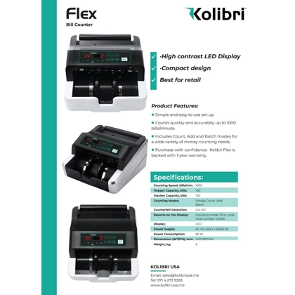 CASH COUNTING MACHINE KOLIBRI FLEX