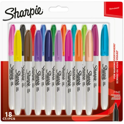 Sharpie P.Marker Fine Asstd. Bls=18cols