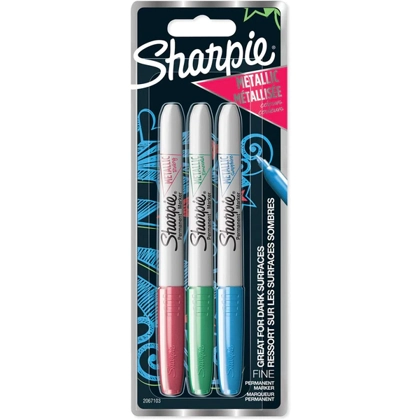 Sharpie Permanent Marker Metallic Fine 3 Colours