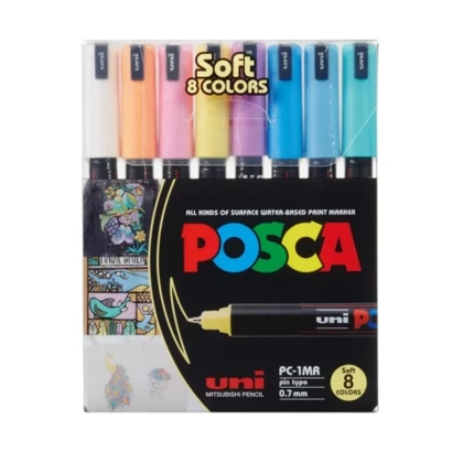 Uni Posca PC-1MR Soft Colors PACK Of 8