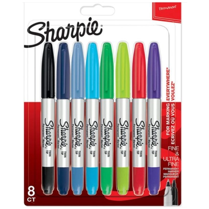 Sharpie Twin Tip Permanent Marker Assorted 8 Pieces