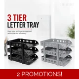 3-Tier Desktop Letter Tray Organizer |.. 3-Tier Desktop Letter Tray Organizer |..