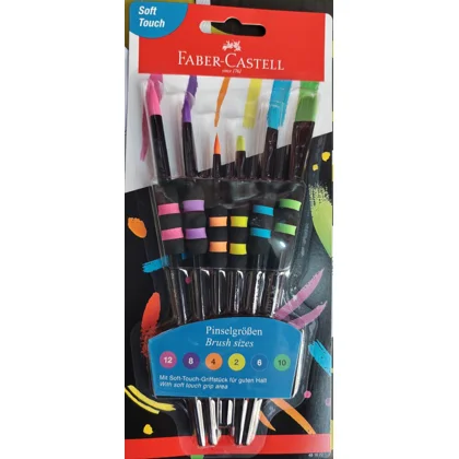 Faber-Castell Soft Touch Paint Brush Set (6 Pack)