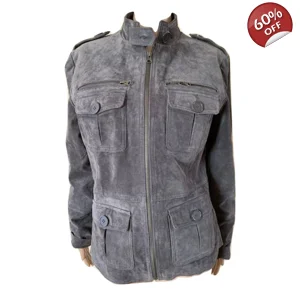 Kiabi grey leather jacket new, XL