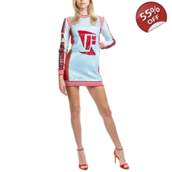 FAITH CONNEXION Mini Track Dress Size XS Stretch Sequin Mesh Inserts