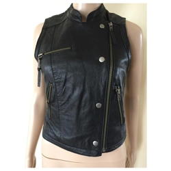 Warehouse genuine leather biker vest