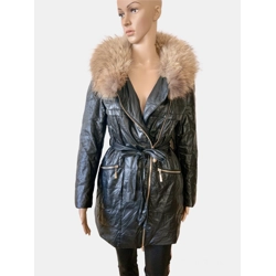 Genuine leather down womens's coat