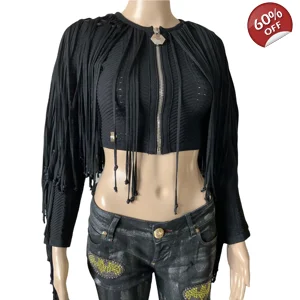 Philipp Plein fringed zip sweater