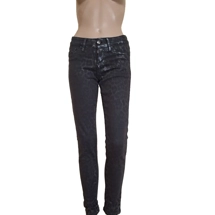 Dylan George leopard print gray jeans