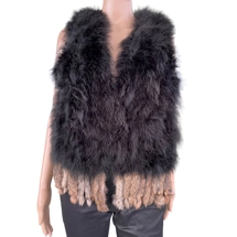 Real fur black vest