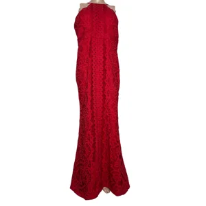 Bariano Australia red maxi lace dress US18