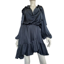 Zimmermann silk blue long sleeve mini dress