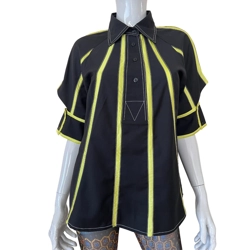 Brand Lovebirds black striped blouse, M