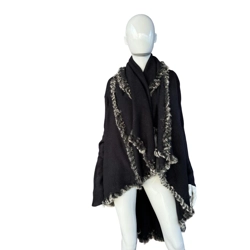 Just Cavalli poncho with real fur, XL