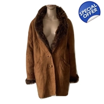 Real leather and fur vingae coat