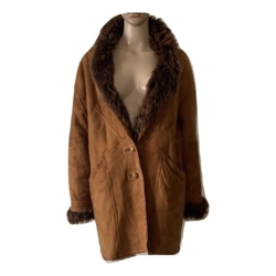 Real leather and fur vingae coat