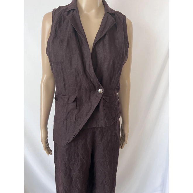 Additional Image for Sarah Pacini rufflet linen suit, 2 size