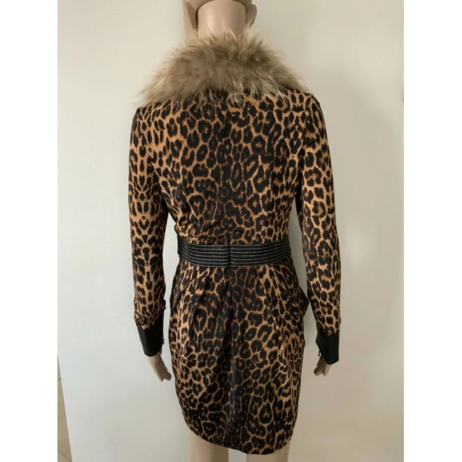 Additional Image for Leopard dress with fox fur