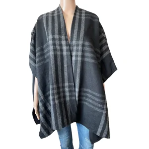 Gap wool tartan poncho