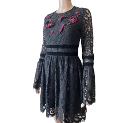Lace black dress wit rhinestones