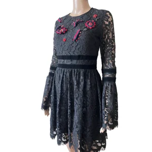 Lace black dress wit rhinestones