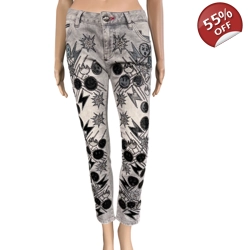 Philipp Plein grey jeans with rhinestones jeans