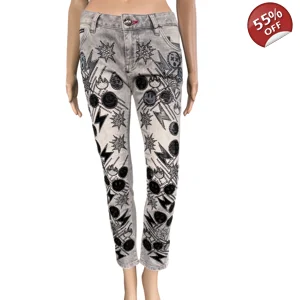 Philipp Plein grey jeans with rhinestones jeans