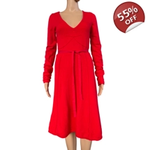 Sisley red wool dress, M
