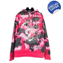 Philipp Plein 'My god is DJ, men's red hooded sweatshirt