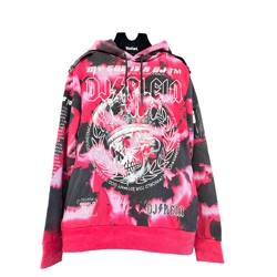 Philipp Plein 'My god is DJ, men's red hooded sweatshirt