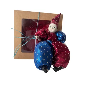 Vintage mini collectible clown, porcelain face