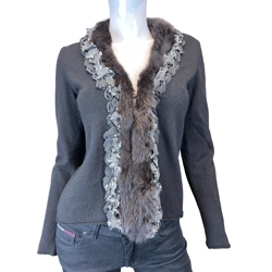 Stefanel sweater with fur trim, RN0101102