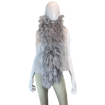 Victoria suede vest with real fur