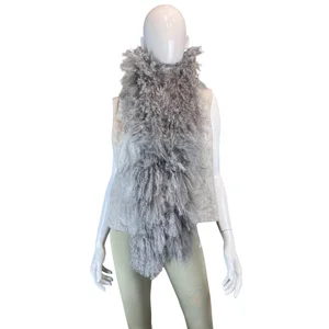 Victoria suede vest with real fur